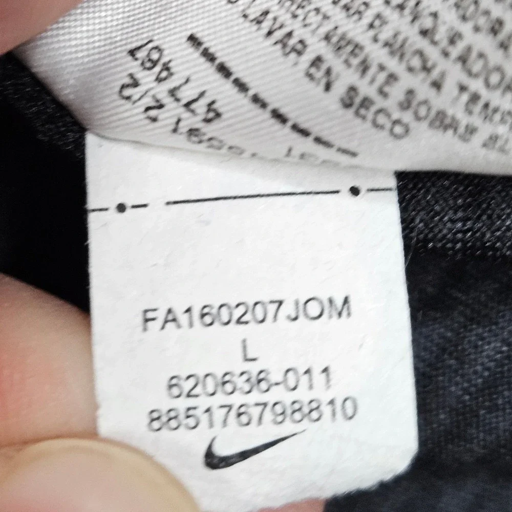 Nike Hoodie Dri-Fit Touch Striped Mens L Black Long Sleeve 620636-011 Activewear